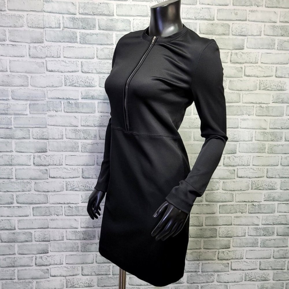 🔥Rag & Bone Womens 6 Joyce Black Zip Front Bodycon‎ Mini Dress L/S Black - Picture 6 of 10
